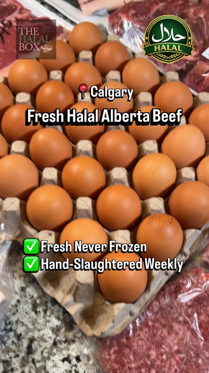 Fresh Alberta Halal Beef Box - 30 FREE Farm Eggs Included
